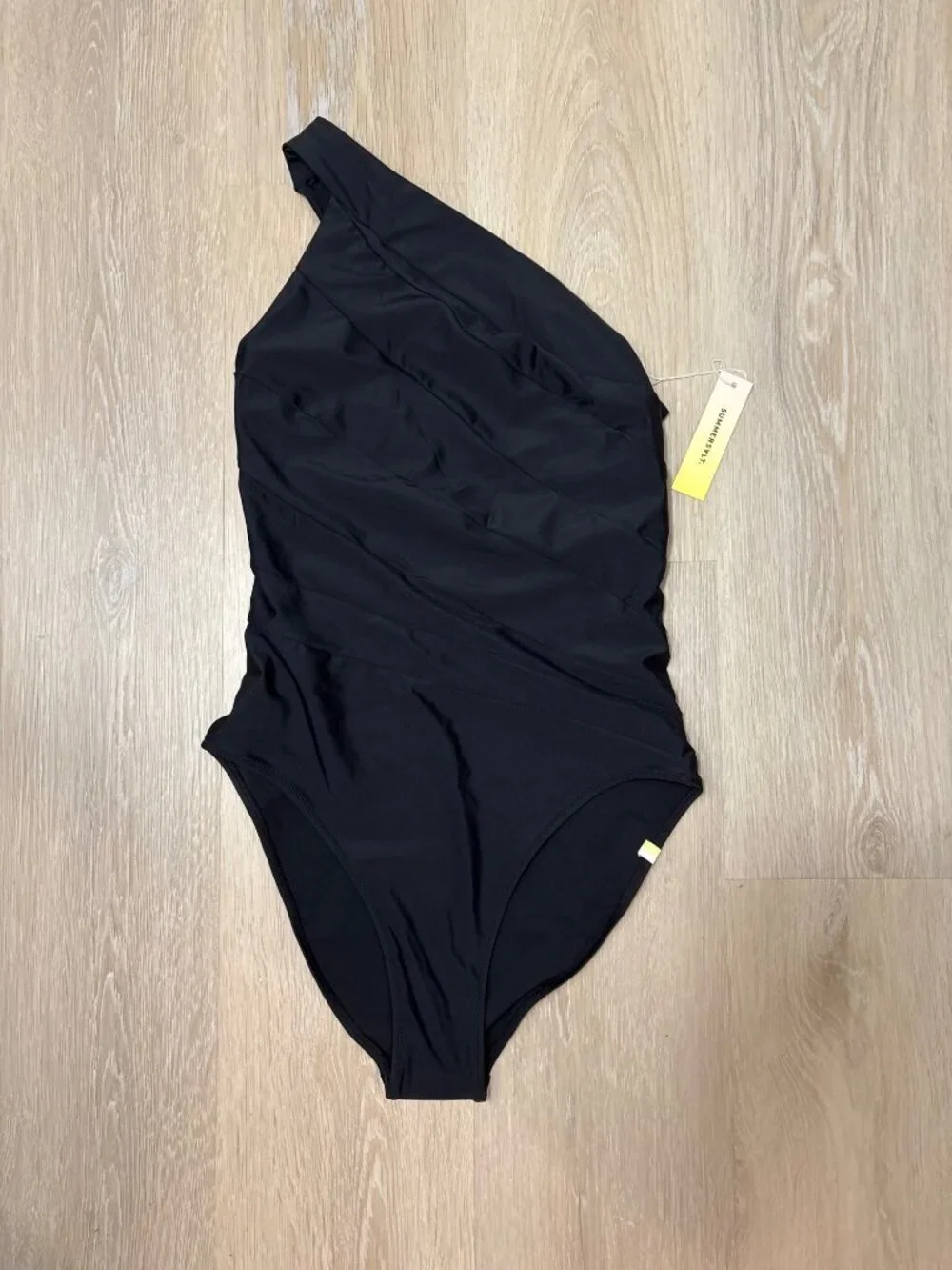 NEW Summersalt Sidestroke Asymmetrical One-Piece Swimsuit 6 Black Cutout Beach